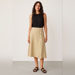 Robert Rodriguez Tan Button Accent A Line Midi Skirt 8